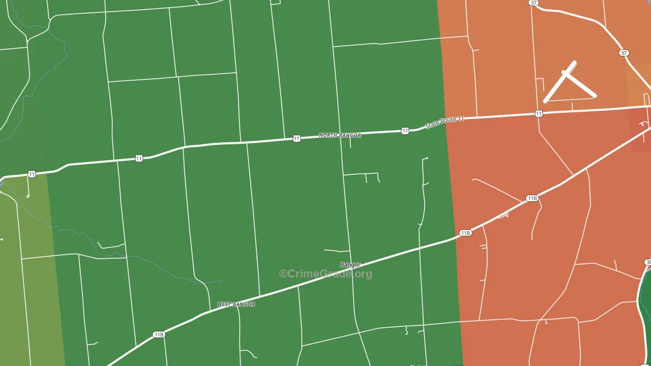 North Bangor, NY Map of Theft Rates