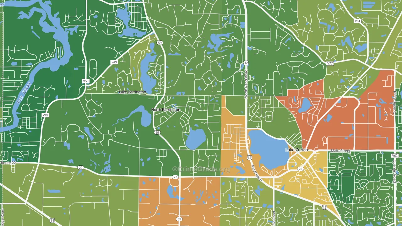 North Barrington, IL Map of Theft Rates