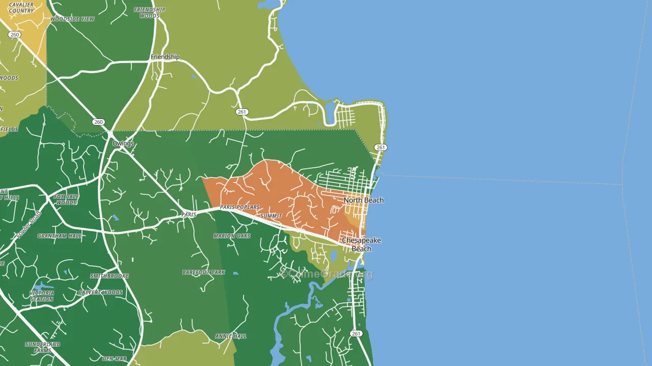 North Beach, MD Map of Theft Rates