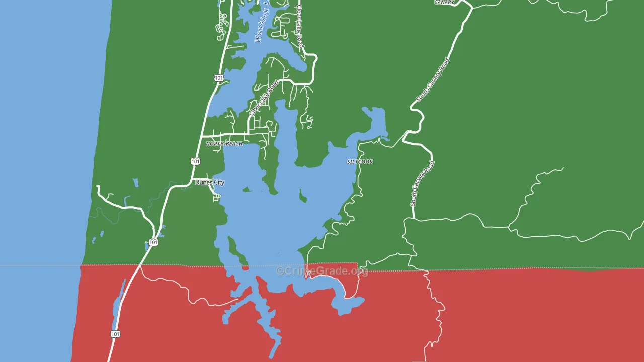 North Beach, OR Map of Theft Rates
