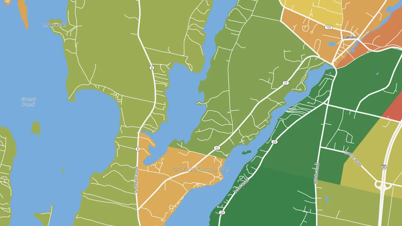 North Belgrade, ME Map of Theft Rates