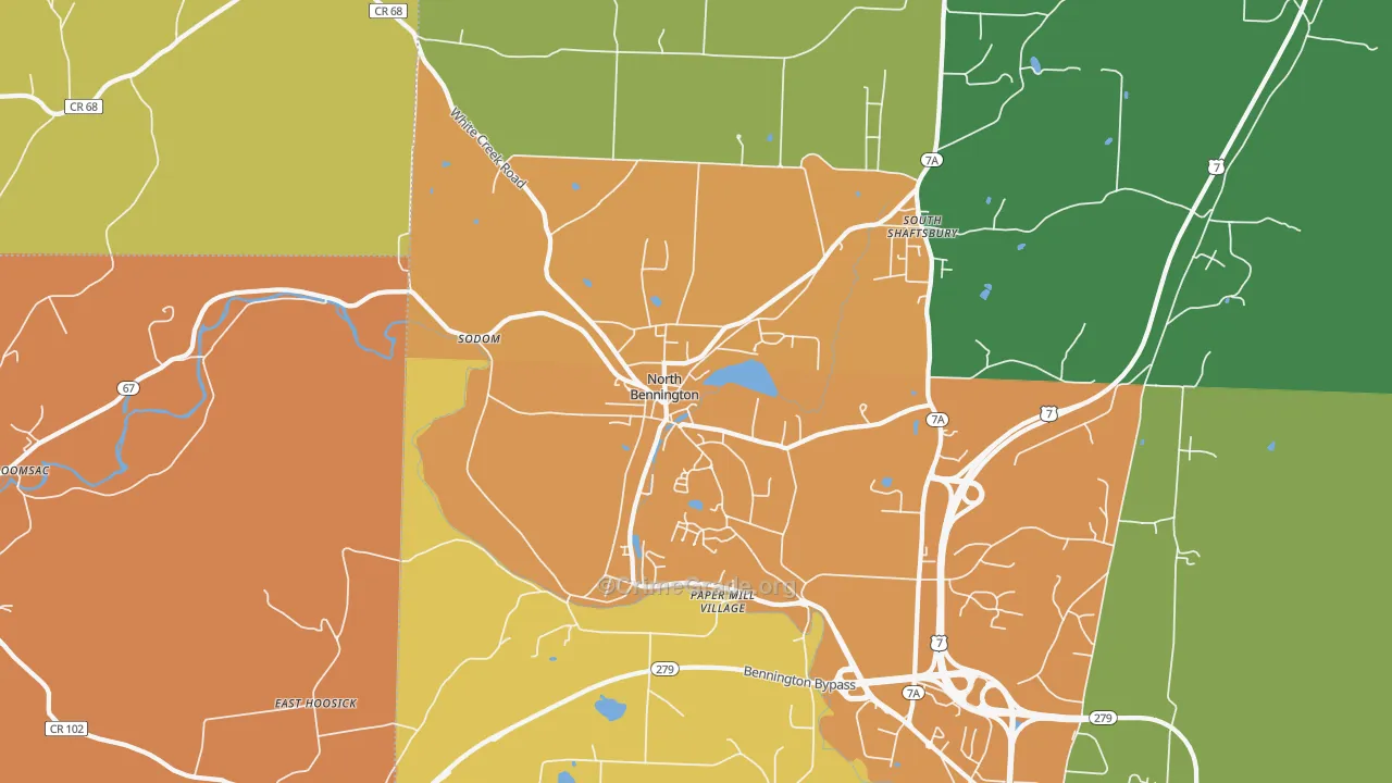 North Bennington, VT Map of Theft Rates