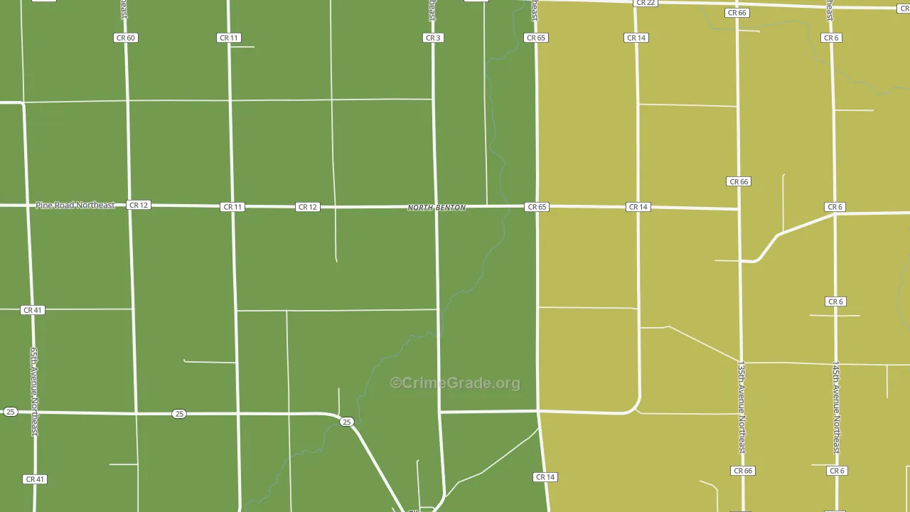 North Benton, MN Map of Theft Rates