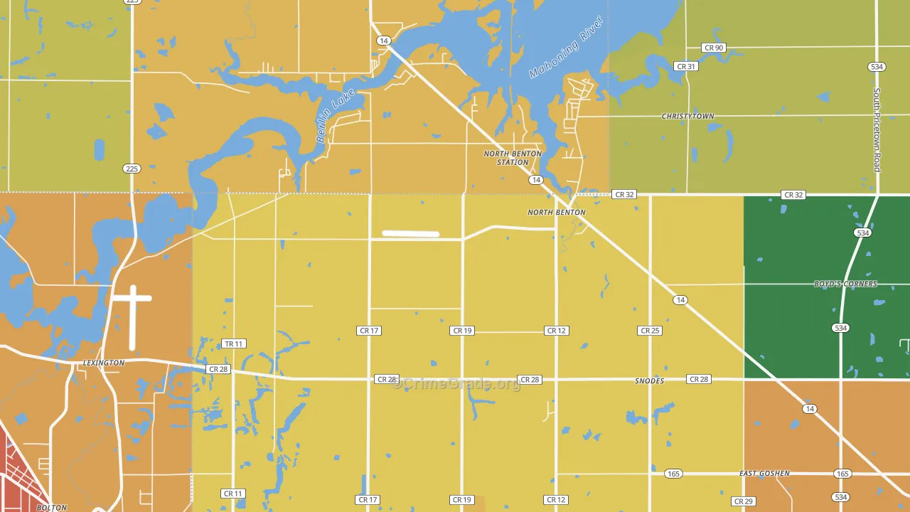 North Benton, OH Map of Theft Rates