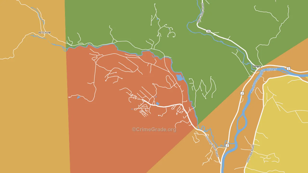 North Bethel, ME Map of Theft Rates