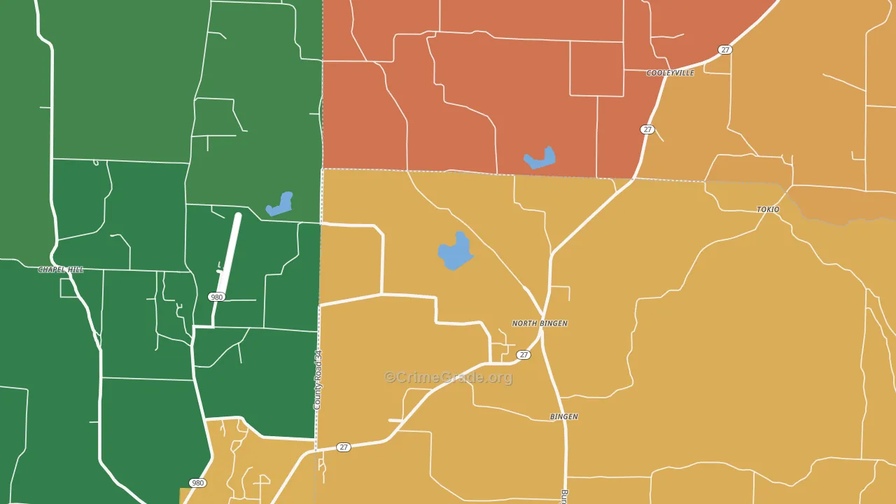 North Bingen, AR Map of Theft Rates