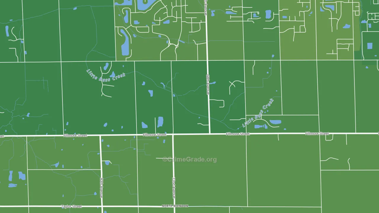 North Blendon, MI Map of Theft Rates