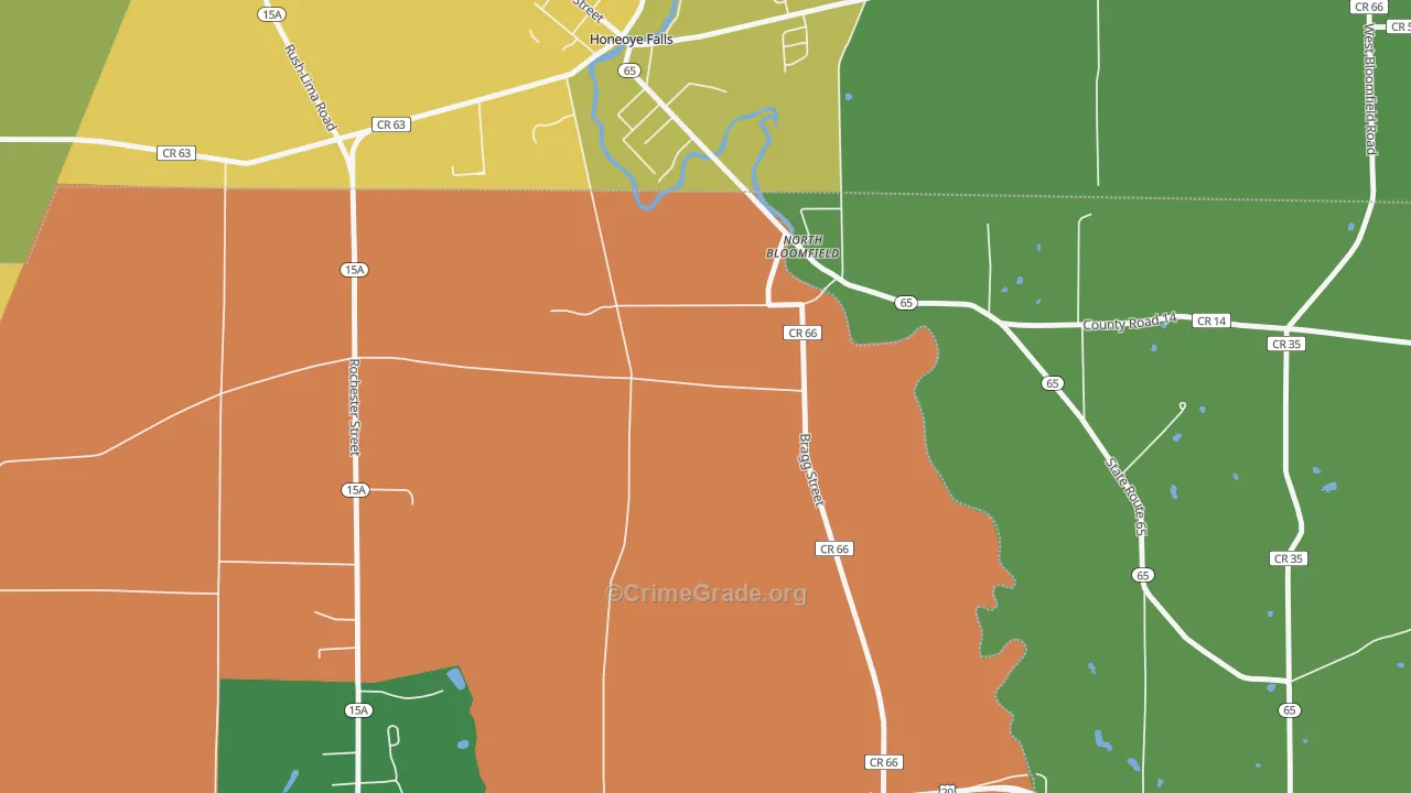 North Bloomfield, NY Map of Theft Rates