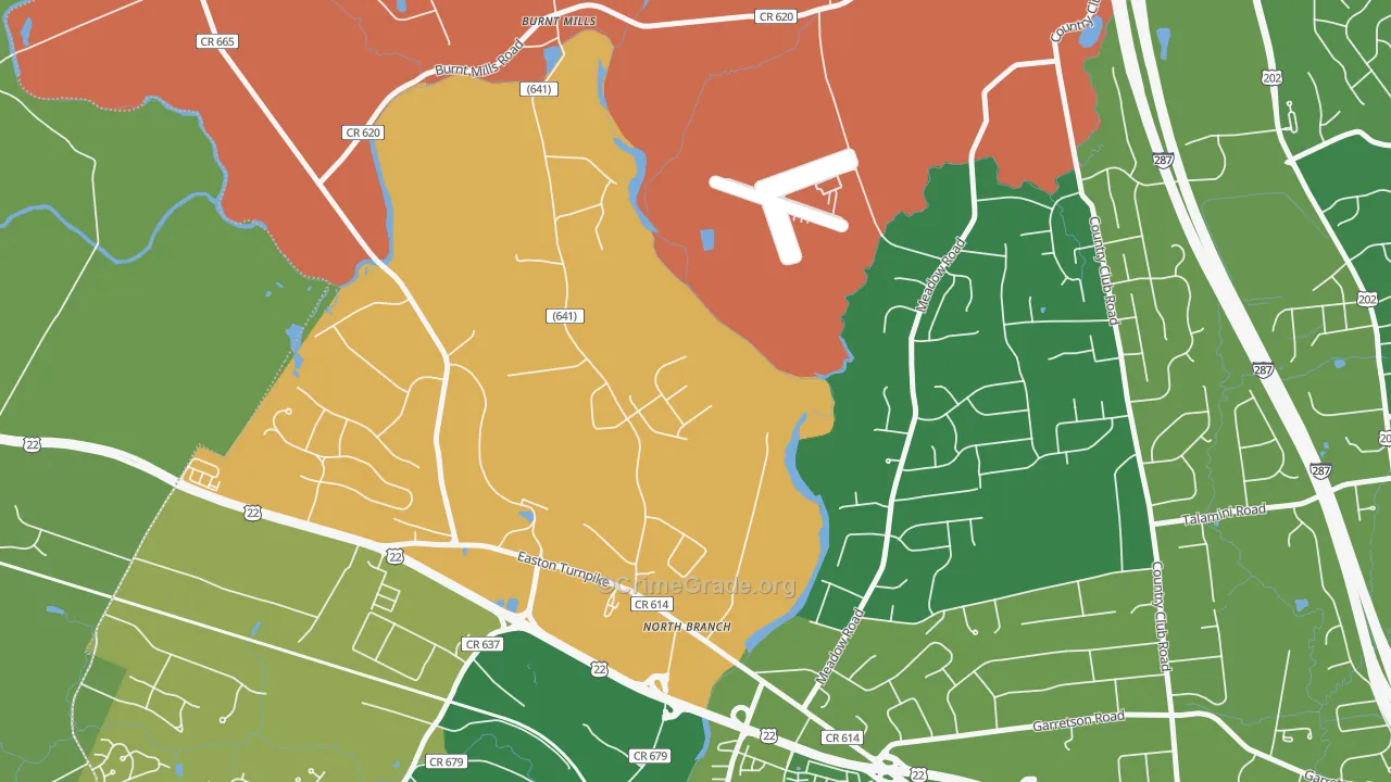 North Branch Depot, NJ Map of Theft Rates