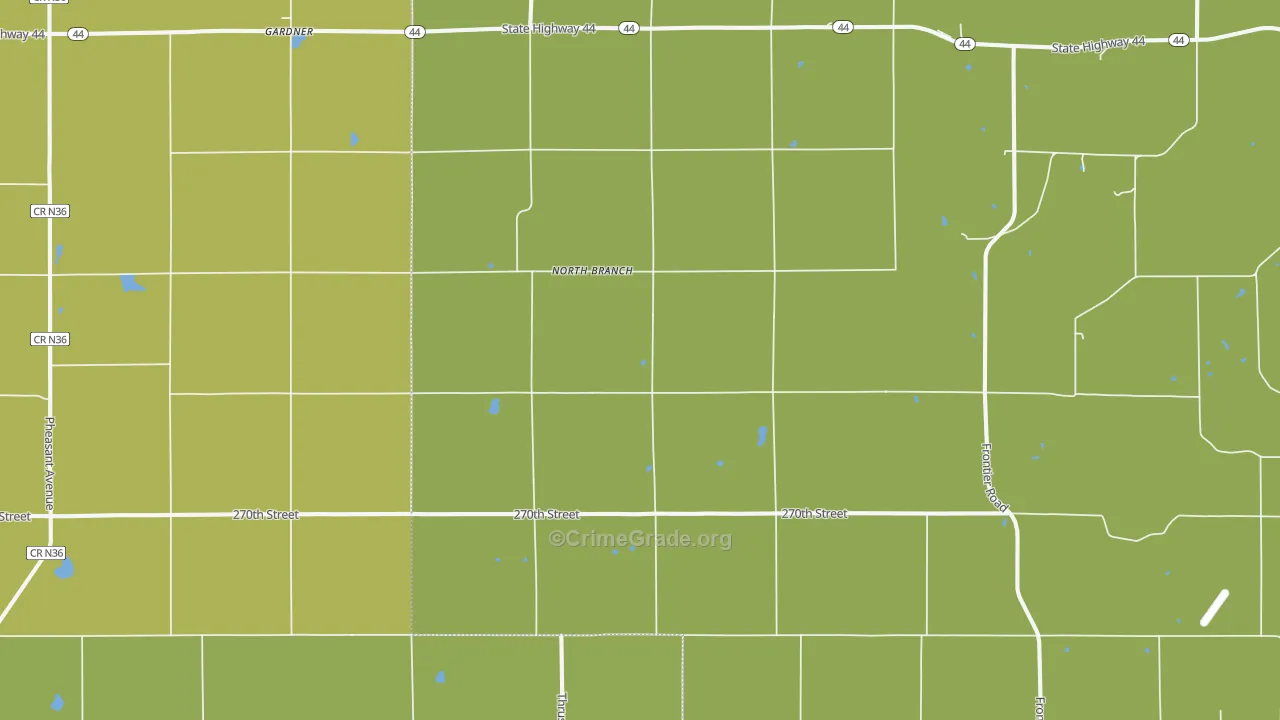 North Branch, IA Map of Theft Rates
