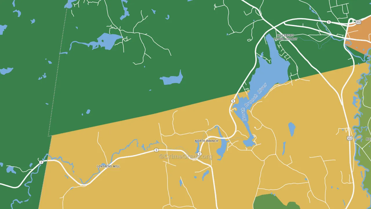 North Branch, NH Map of Theft Rates