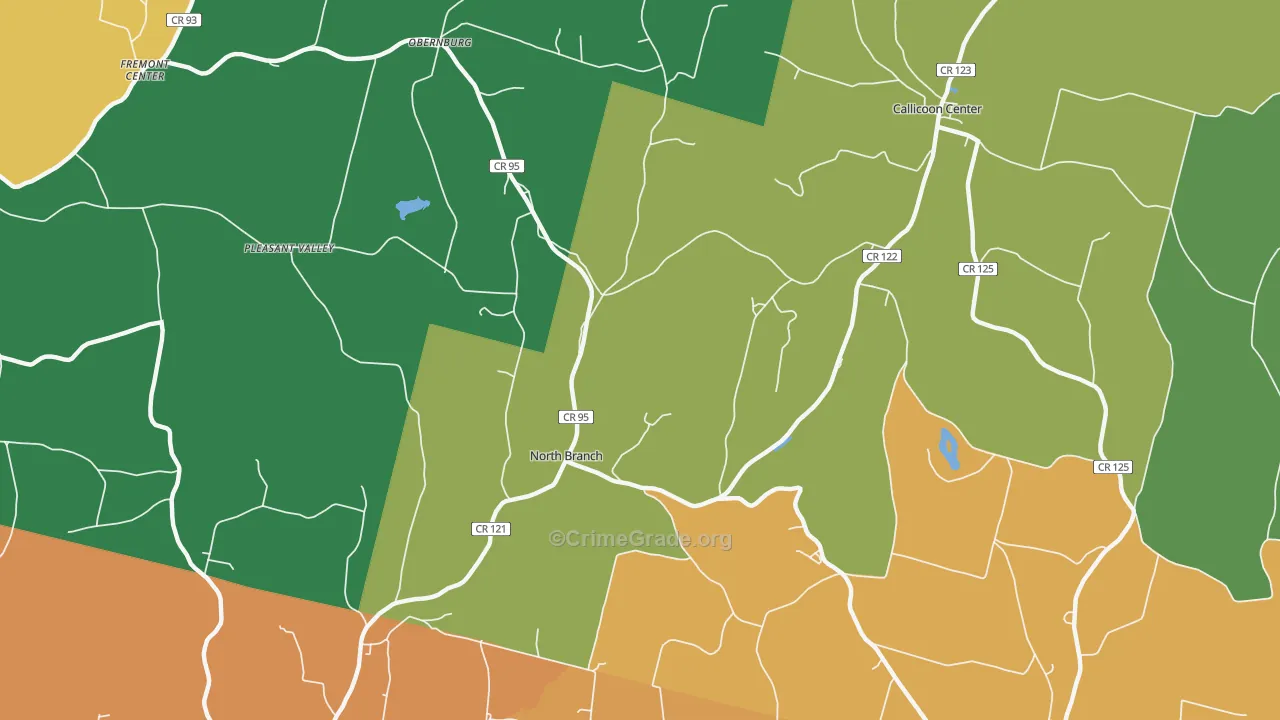 North Branch, NY Map of Theft Rates