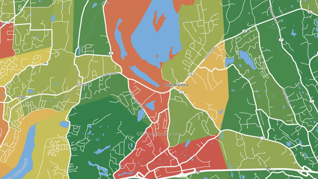 North Branford, CT Map of Theft Rates