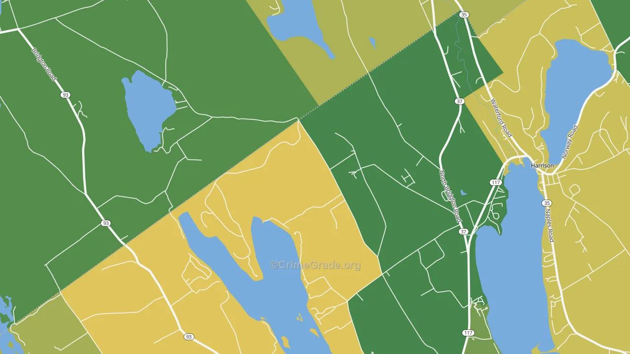 North Bridgton, ME Map of Theft Rates