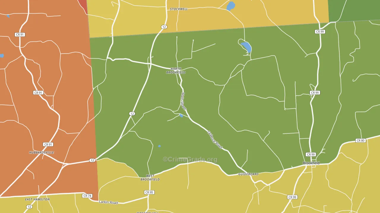North Brookfield, NY Map of Theft Rates