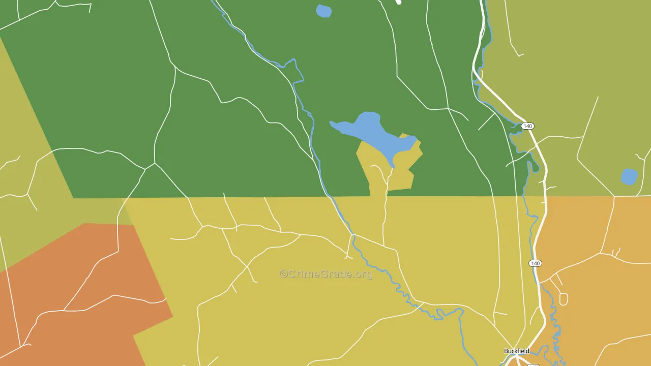 North Buckfield, ME Map of Theft Rates