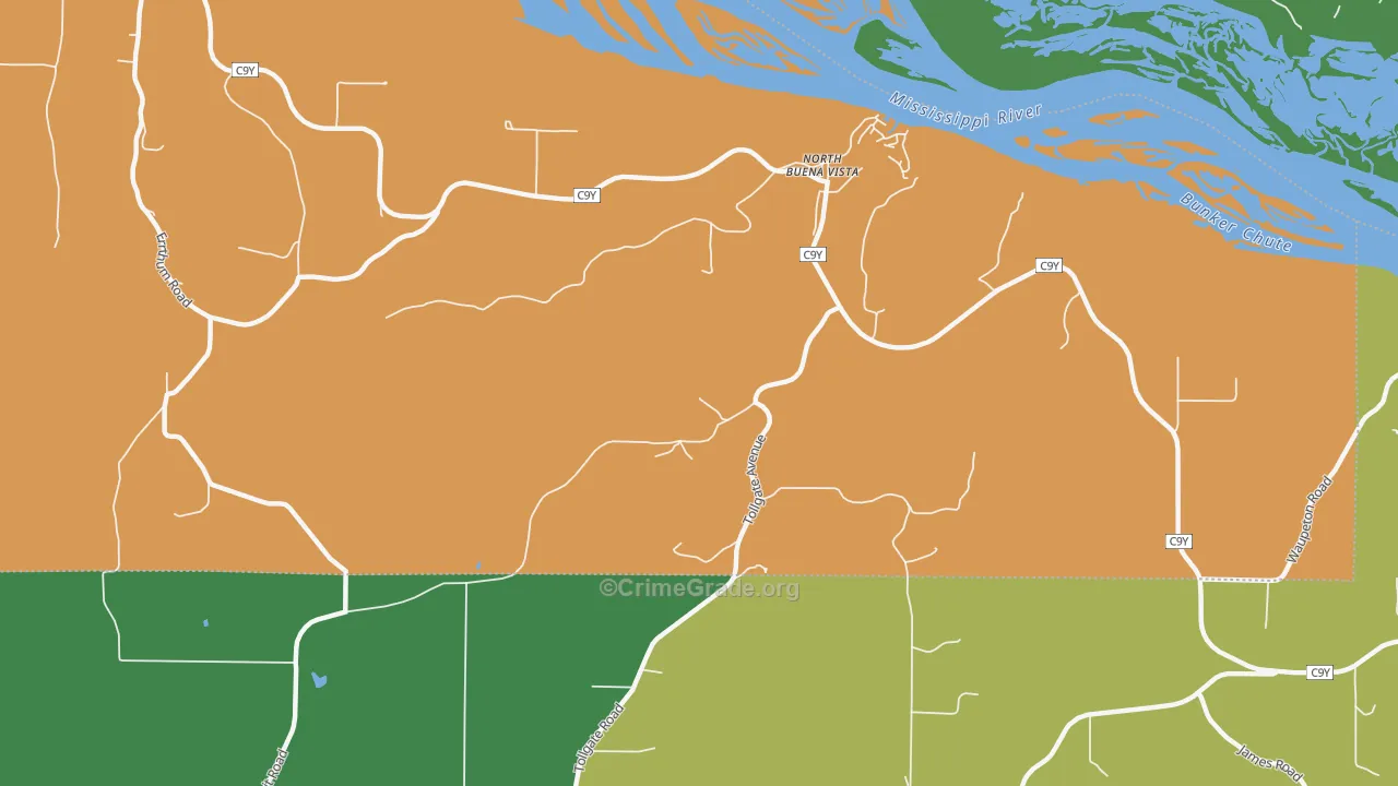 North Buena Vista, IA Map of Theft Rates