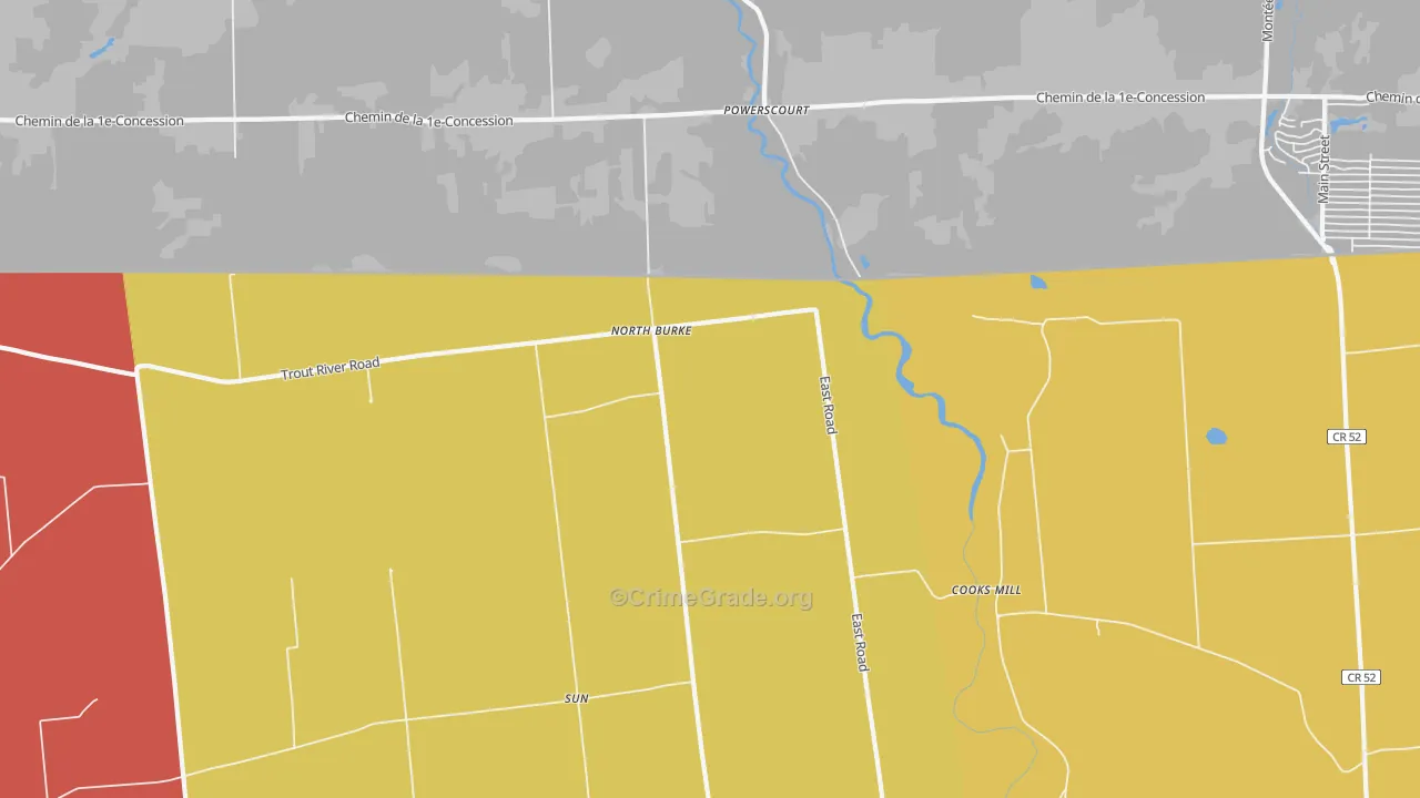 North Burke, NY Map of Theft Rates