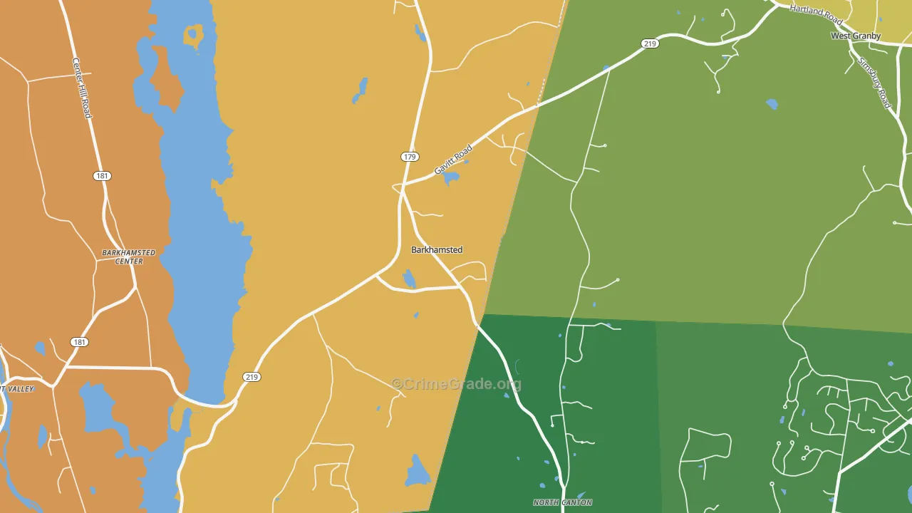 North Canton, CT Map of Theft Rates