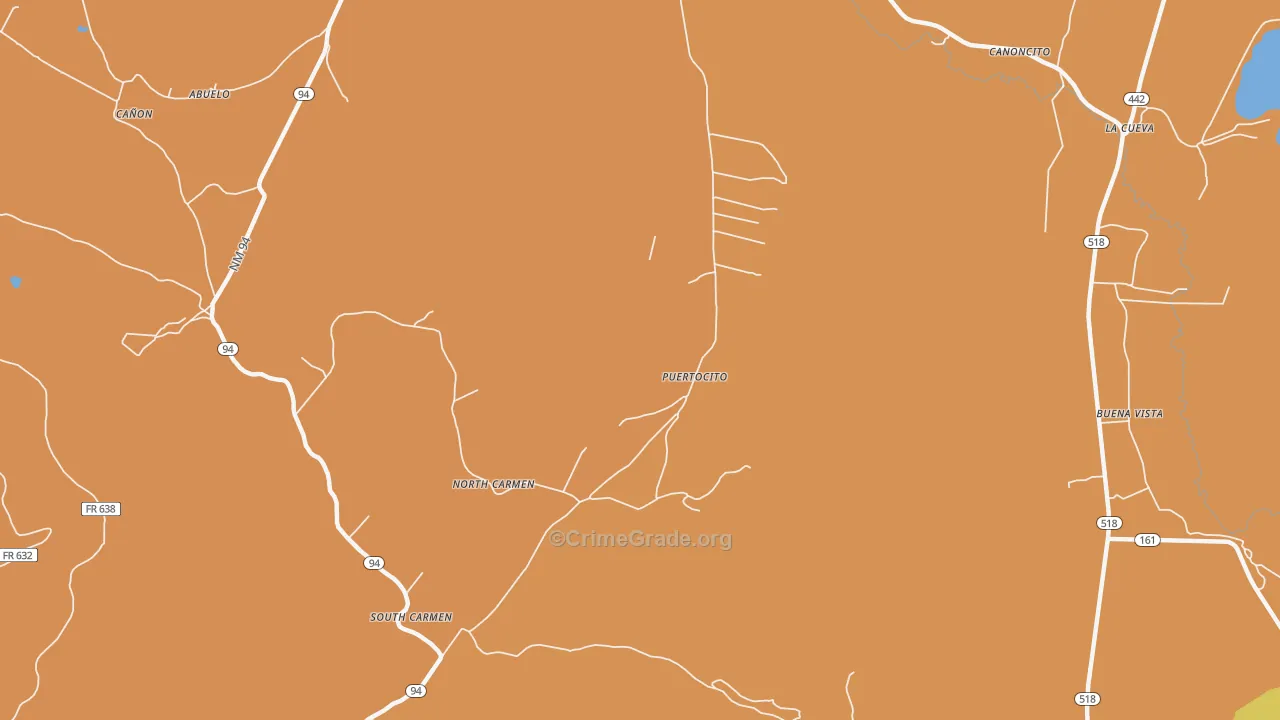North Carmen, NM Map of Theft Rates