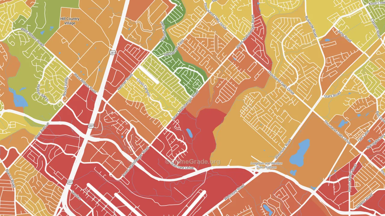 North Central Heritage, San Antonio, TX Map of Theft Rates