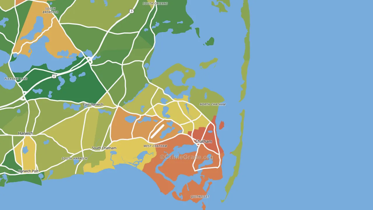 North Chatham, MA Map of Theft Rates