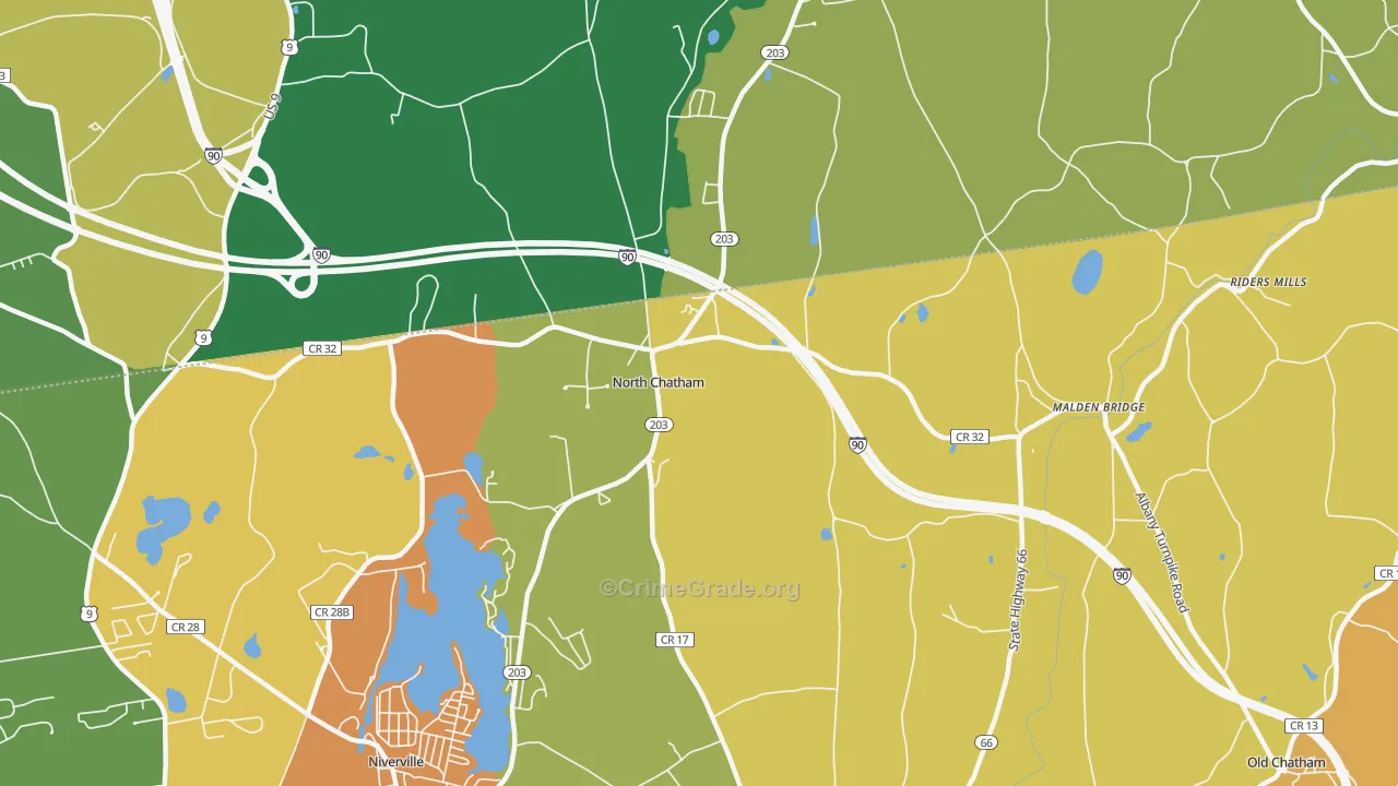 North Chatham, NY Map of Theft Rates