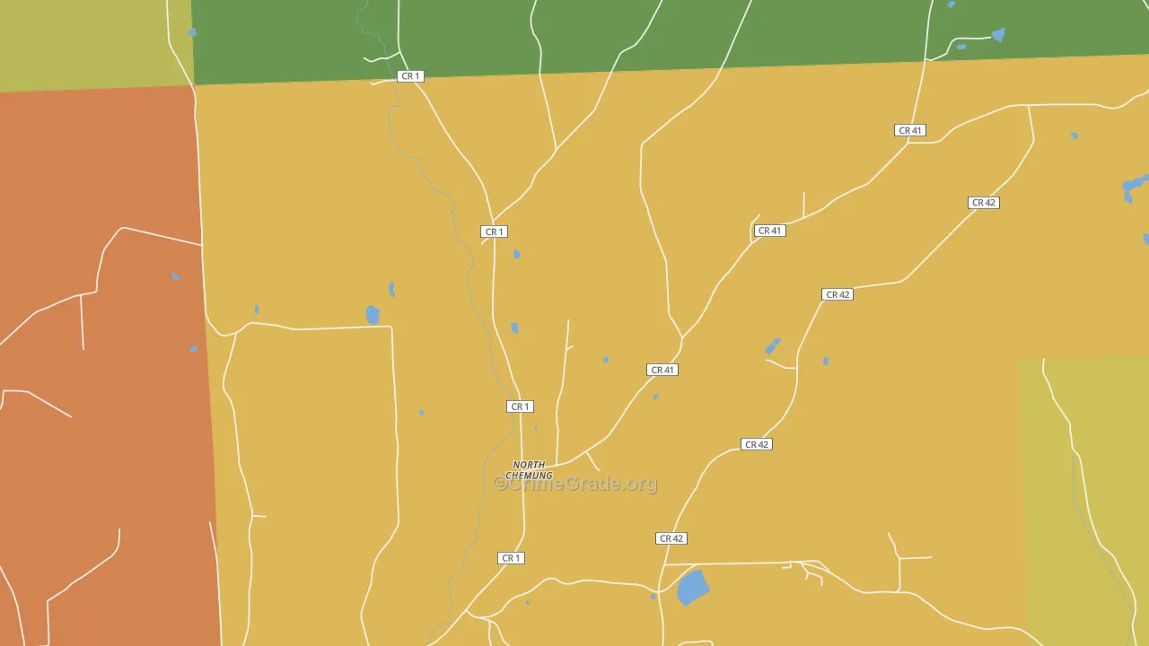 North Chemung, NY Map of Theft Rates