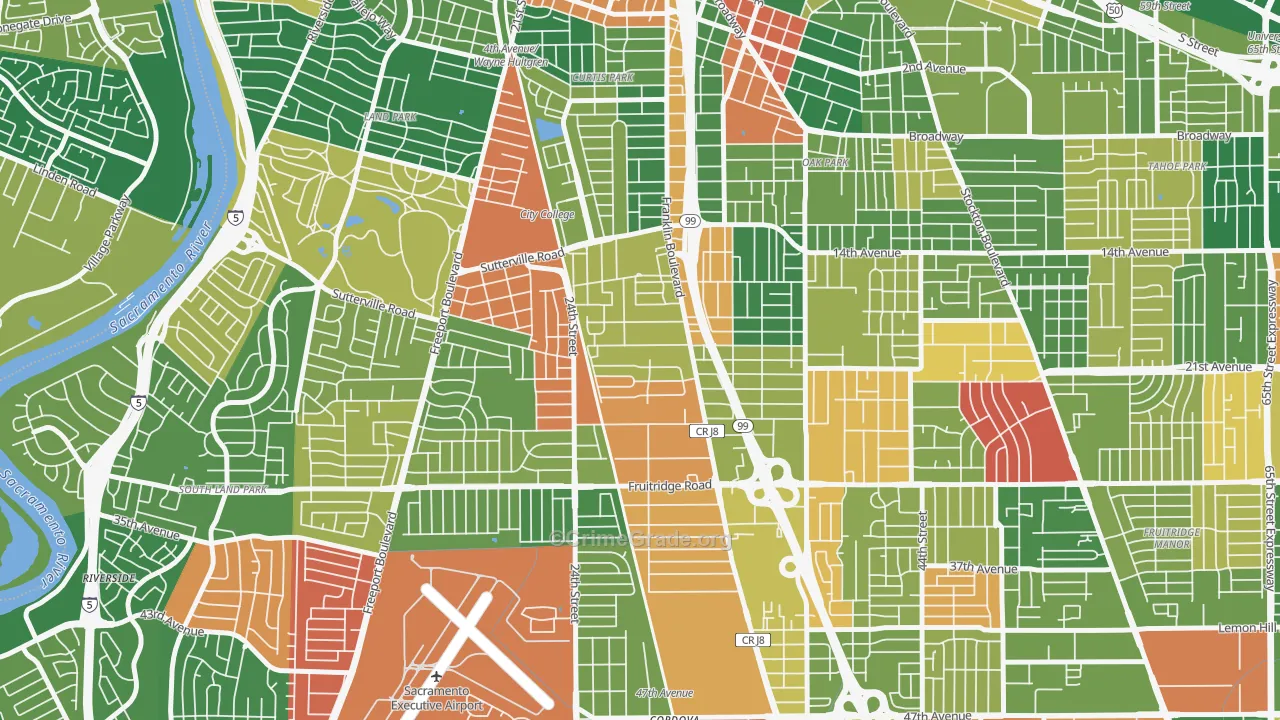 North City Farms, Sacramento, CA Map of Theft Rates