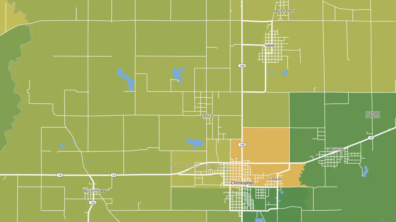 North City, IL Map of Theft Rates