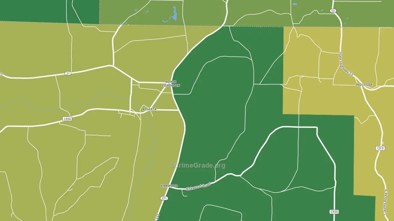 North Cohocton, NY Map of Theft Rates