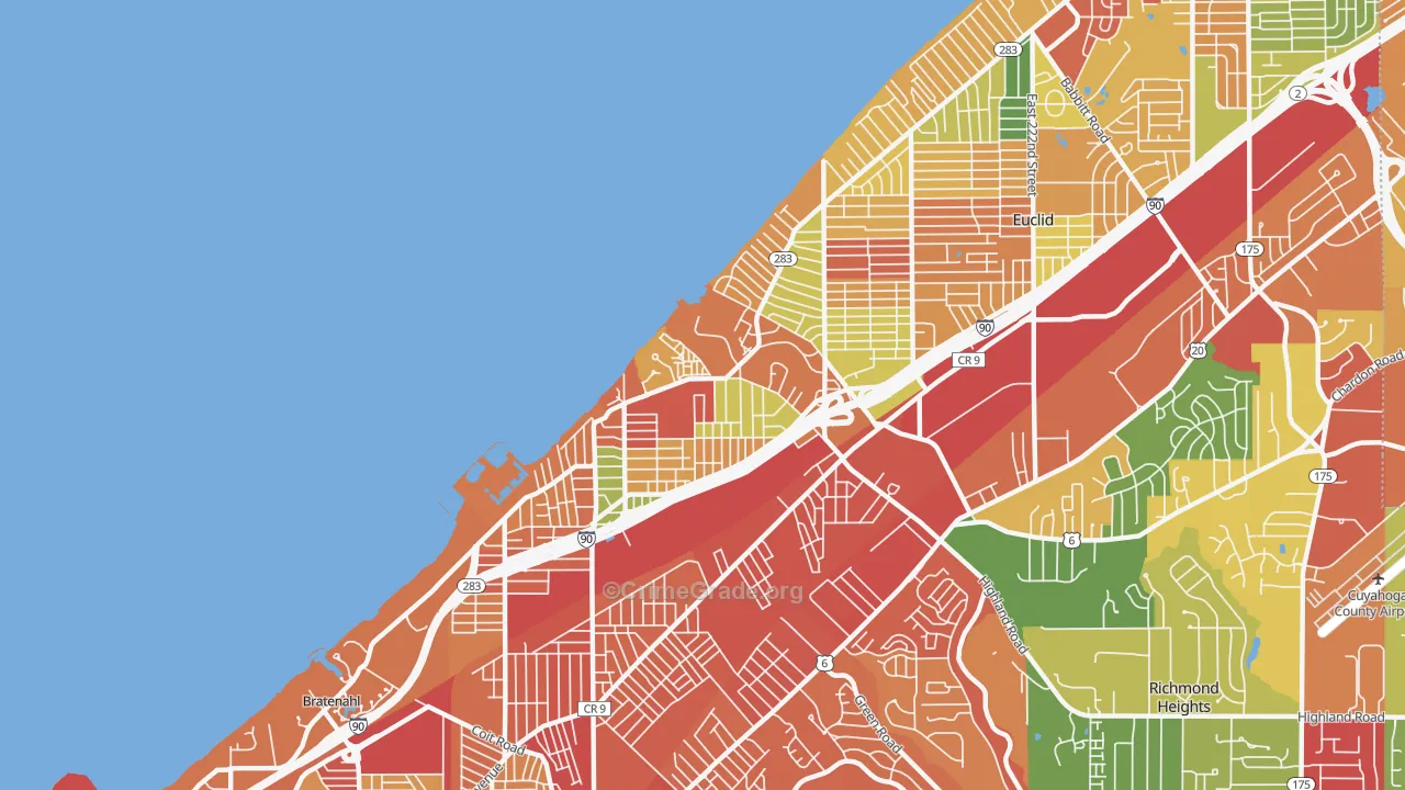North Collinwood, Cleveland, OH Map of Theft Rates