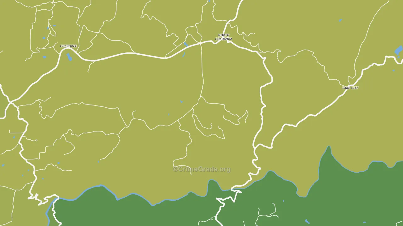 North Columbia, CA Map of Theft Rates