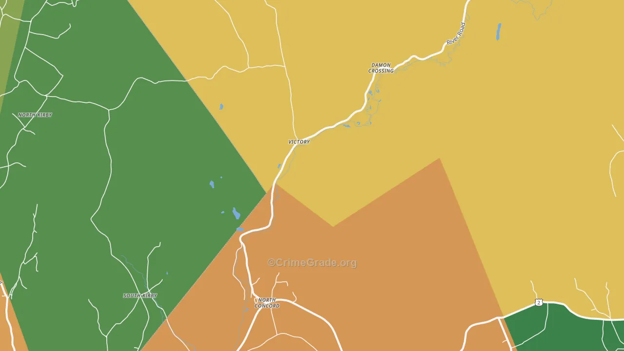 North Concord, VT Map of Theft Rates