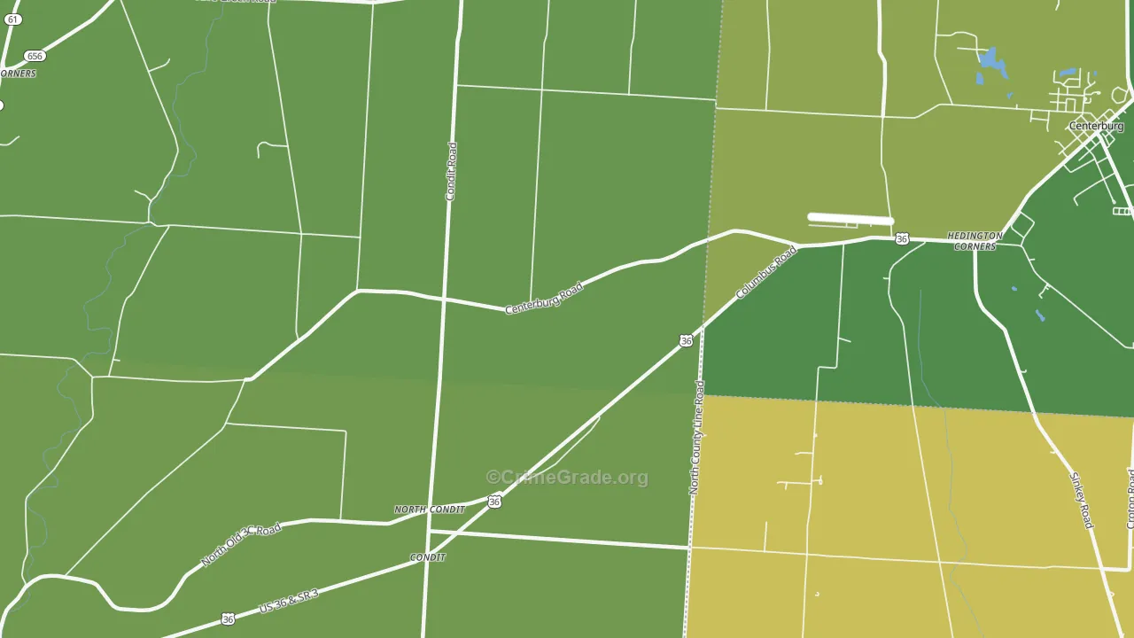 North Condit, OH Map of Theft Rates