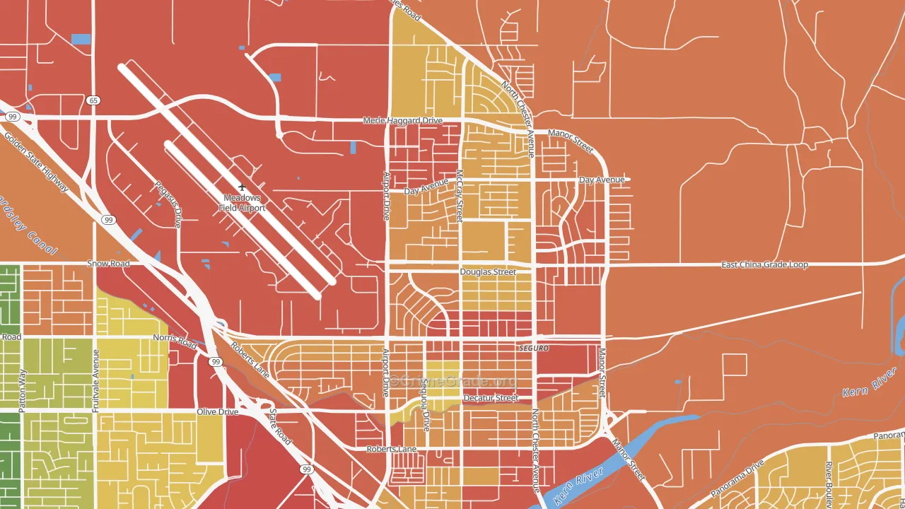 North Country Meadows, Oildale, CA Map of Theft Rates