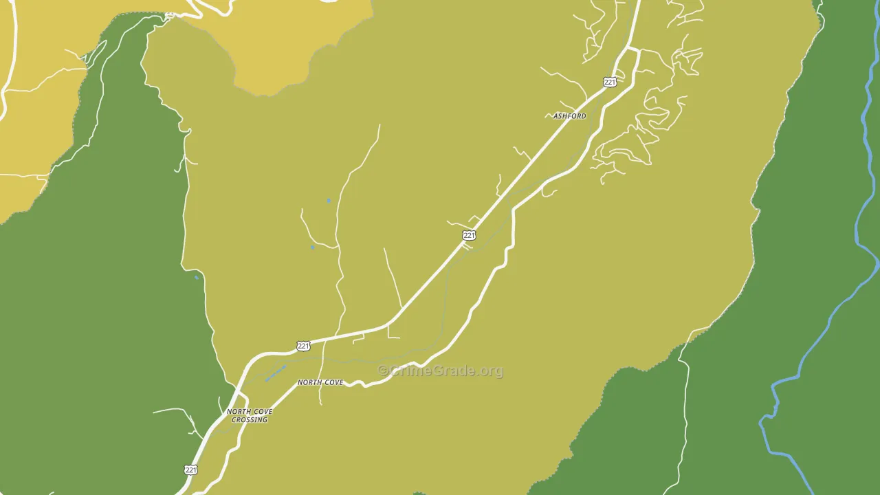 North Cove, NC Map of Theft Rates