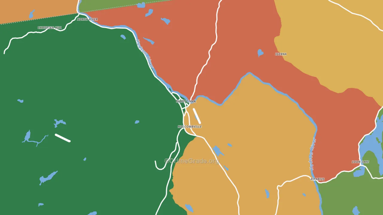 North Creek, NY Map of Theft Rates