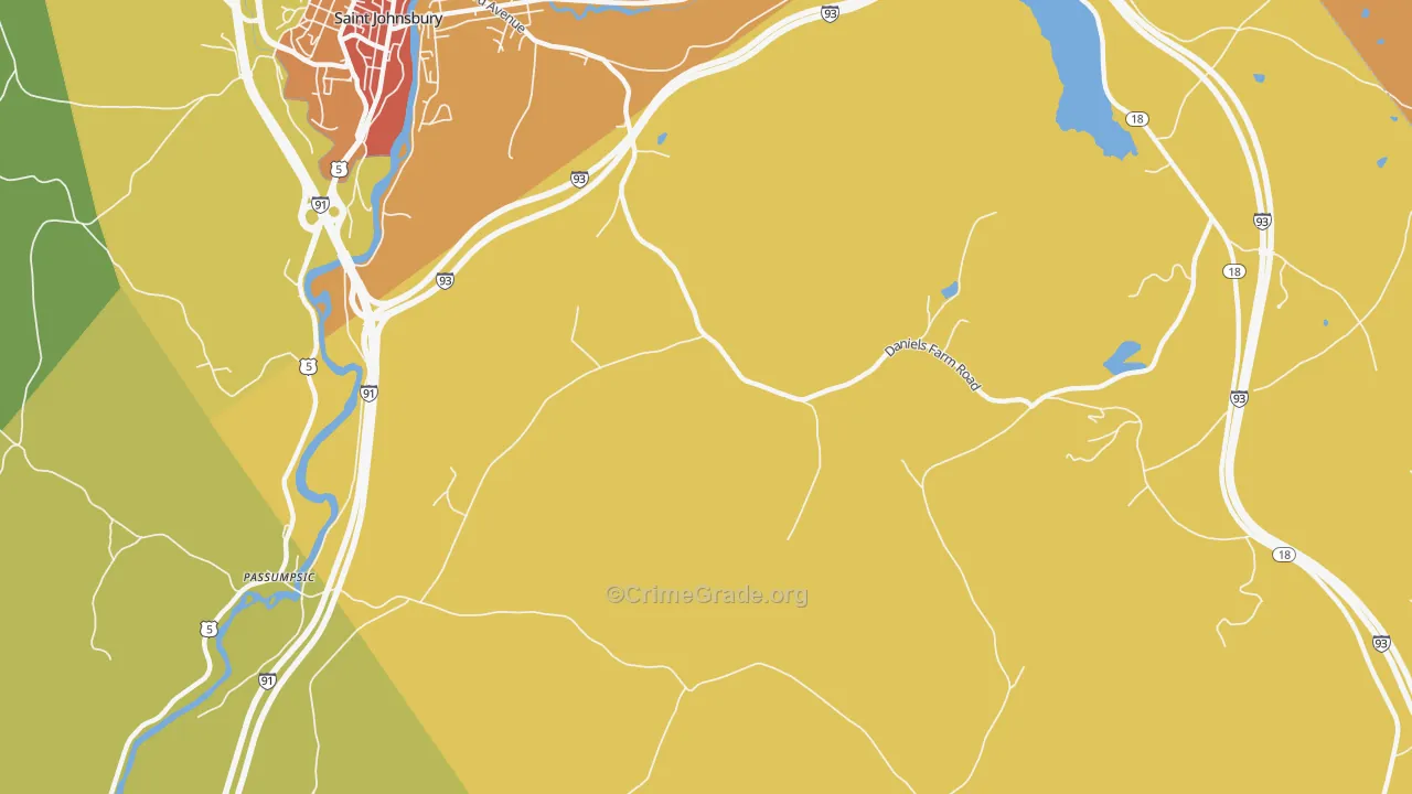 North Danville, VT Map of Theft Rates