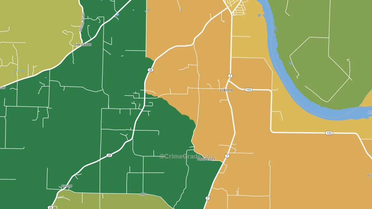 North Dardanelle, AR Map of Theft Rates