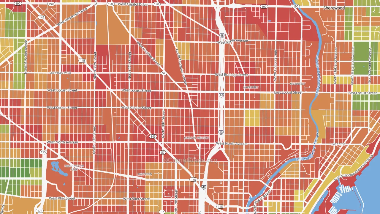 North Division, Milwaukee, WI Map of Theft Rates