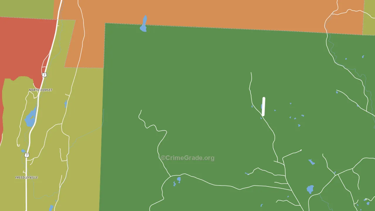 North Dorset, VT Map of Theft Rates