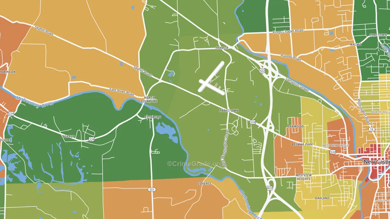 North Edinburg, PA Map of Theft Rates