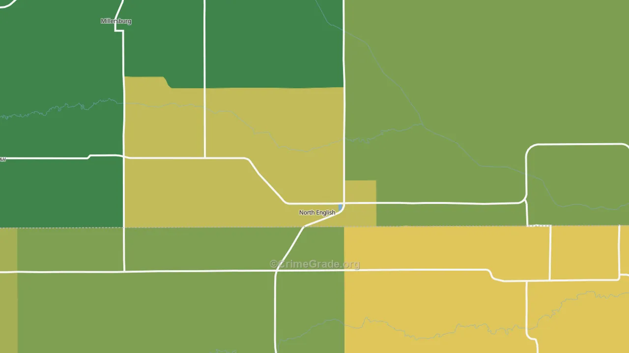 North English, IA Map of Theft Rates