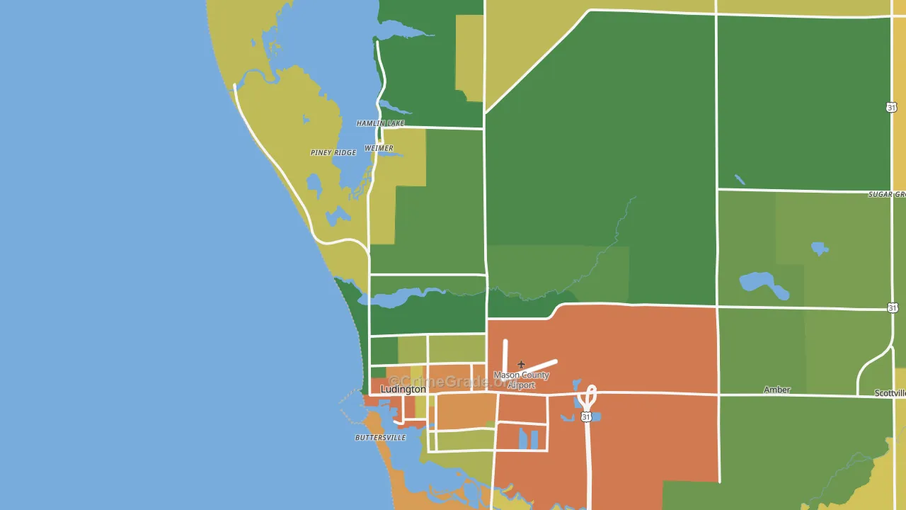 North Epworth, MI Map of Theft Rates