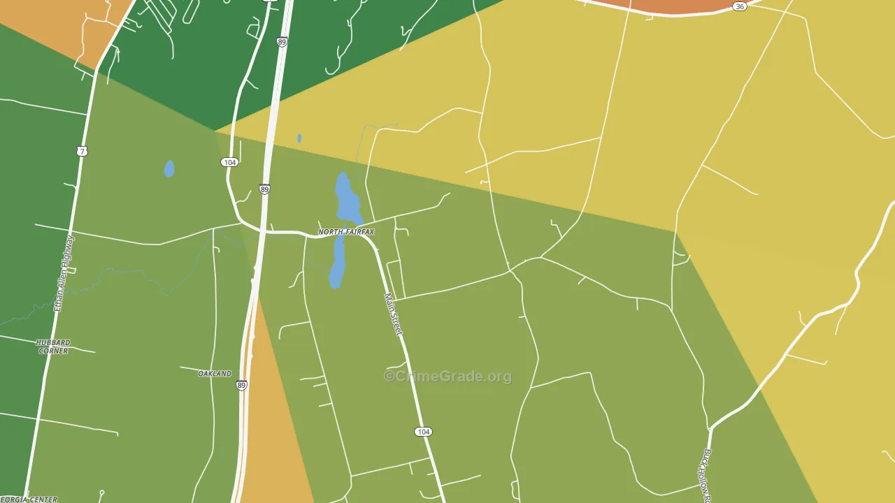 North Fairfax, VT Map of Theft Rates