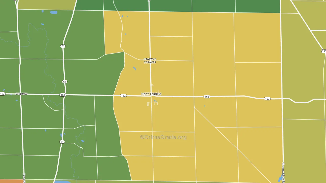 North Fairfield, OH Map of Theft Rates