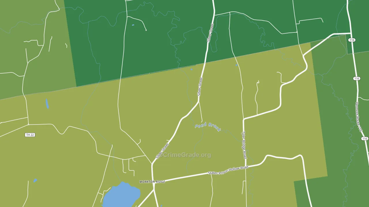 North Ferrisburg, VT Map of Theft Rates