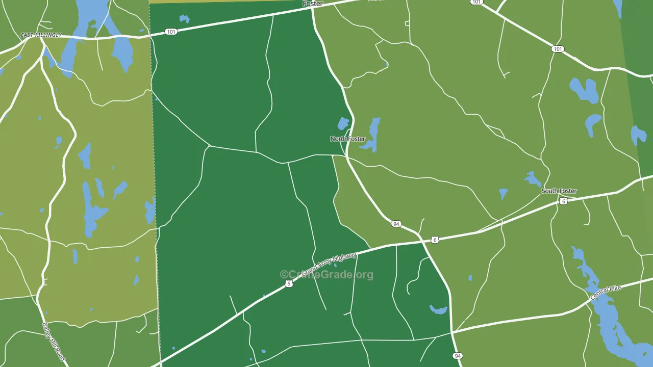North Foster, RI Map of Theft Rates