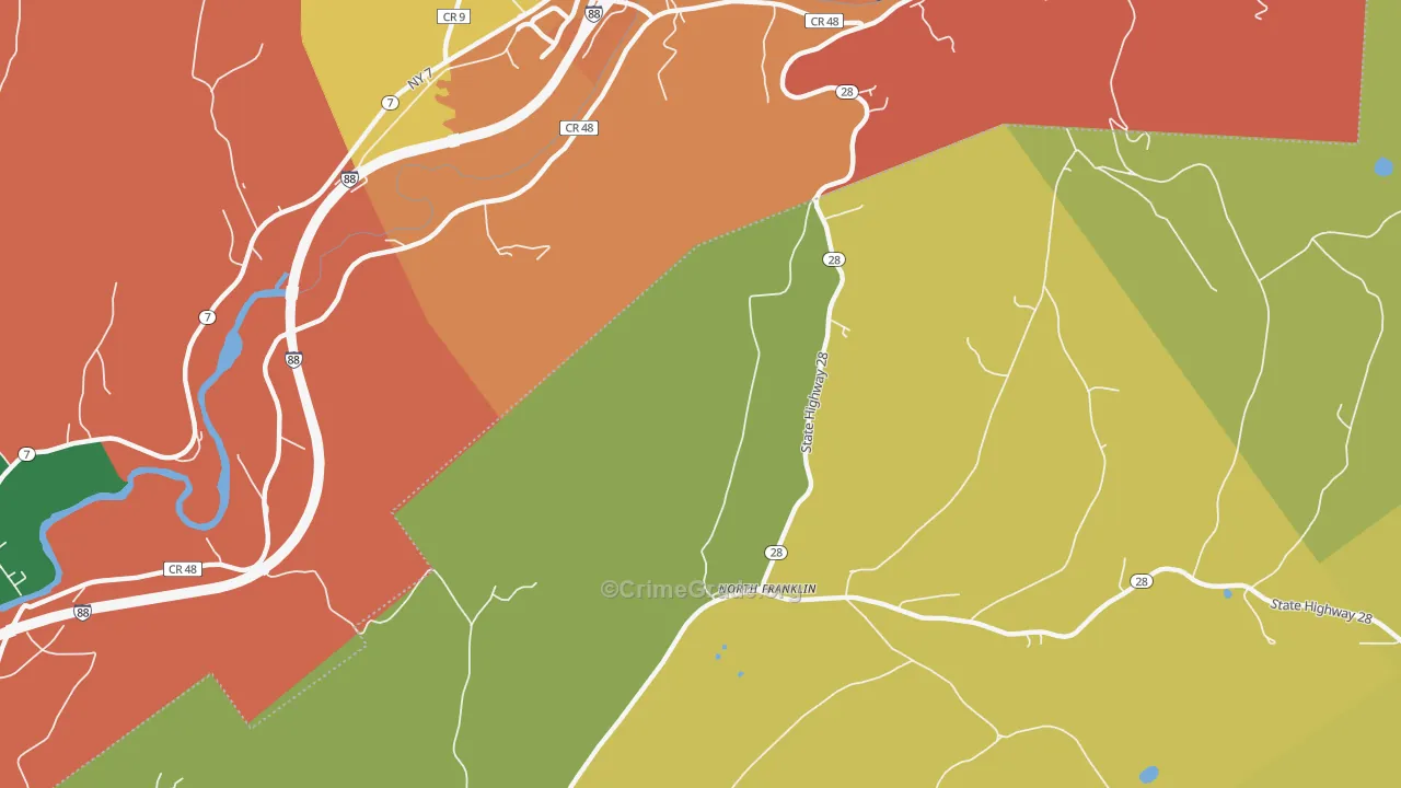 North Franklin, NY Map of Theft Rates